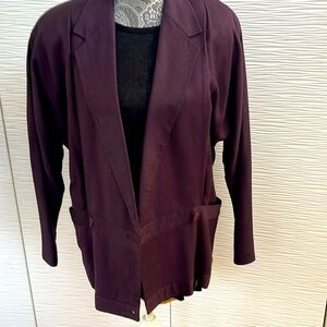 Vintage Tahari. Beautiful aubergine color with contrasting lining.